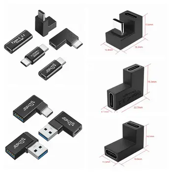 10Gbps usb c 90 derece Konnektör USB 3.1 gen 2 Tip c Erkek / Dişi Dönüştürücü USB 3.0 OTG şarj veri Adaptörü 1 adet