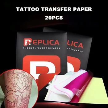 20 adet Kırmızı Dövme Stencil Transfer Kağıdı A4 Boyutu Thermofax Yazıcı Fotokopi Levhalar Dövme Kağıdı Dövme Transfer Makinesi Kaynağı 5
