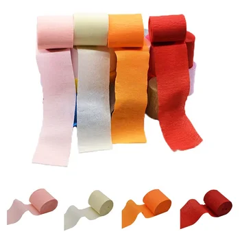 10m x 5cm Origami Krep Kağıt Flamalar DIY El Sanatları Buruşuk kağıt rulosu Düğün Doğum Günü Partisi Dekorasyon için Zemin Perde 7