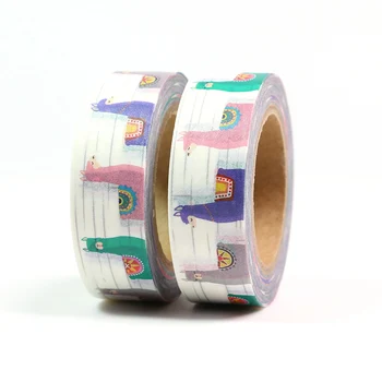 1 adet Sevimli Hobbyhorse Hayvan Kağıt Maskeleme Bantları Japon Washi Bant Dıy Scrapbooking Sticker bant, 15mm x 10m