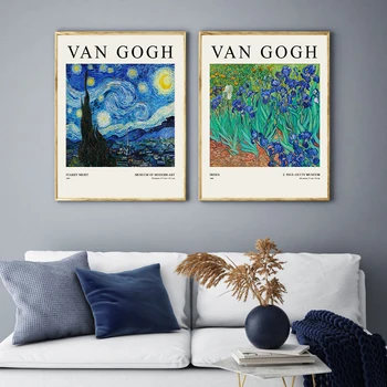 Vincent Van Gogh Yağlıboya Tuval Baskılar Vintage Sergi Posterler Galeri Duvar Sanatı Resimleri Tuval Boyama Ev Dekor