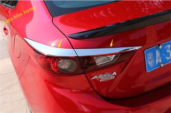 Lapetus ABS Krom Dış Tamir Kiti Arka park lambaları Lambaları Kaş Çizgili Kapak Trim Için Fit Mazda 3 Sedan 2016 0