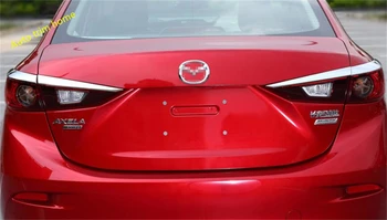Lapetus ABS Krom Dış Tamir Kiti Arka park lambaları Lambaları Kaş Çizgili Kapak Trim Için Fit Mazda 3 Sedan 2016 1