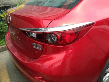 Lapetus ABS Krom Dış Tamir Kiti Arka park lambaları Lambaları Kaş Çizgili Kapak Trim Için Fit Mazda 3 Sedan 2016 2