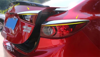 Lapetus ABS Krom Dış Tamir Kiti Arka park lambaları Lambaları Kaş Çizgili Kapak Trim Için Fit Mazda 3 Sedan 2016 3