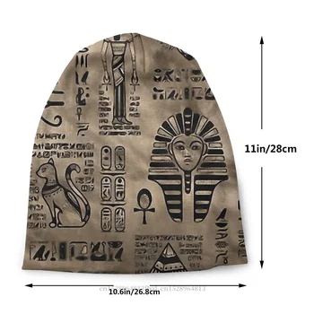 Hiyeroglifler Ve Tanrılar Lüks Altın Kaput Homme örgü şapka Mısır Mitolojisinde Skullies Beanies Caps Erkekler Kadınlar İçin Kumaş Şapka