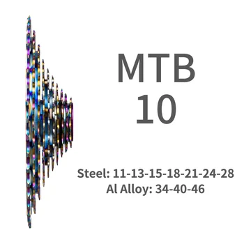 MTB 10 Hız SLR2 Kaset 11-46T CNC Ultralight Gökkuşağı Gümüş Freewheel Dağ Bisikleti 10V CNC K7 Dişli XX X0 X9 X7 M610 4