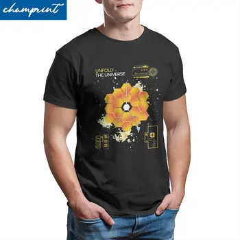 Erkek James Webb Uzay Teleskobu Sanat T Shirt pamuklu üst giyim Benzersiz Kısa Kollu Yuvarlak Boyun Tees Grafik baskılı tişört