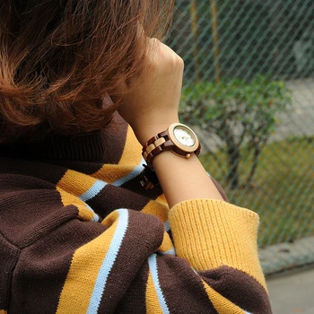 Reloj mujer BOBO KUŞ Kadın Saatler Japonya Hareketi Saatler Ahşap Band Kuvars Ahşap İzle Kadınlar için C-M19 4