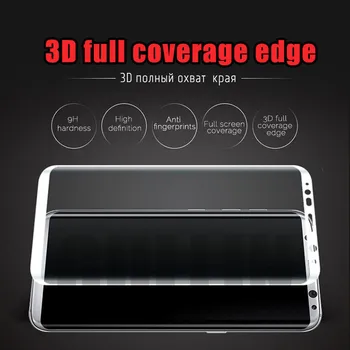 5D Kavisli Tam Temperli Cam Samsung Galaxy S8 S9 Artı S7 Kenar Ekran Koruyucu Samsung Galaxy Not 8 İçin Koruyucu Cam