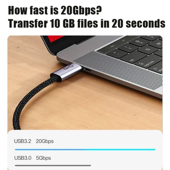 100W 20Gbps USB 3.2 Tip C Kablo USB Hızlı Veri macbook için kablo Pro 8K USB Uzatma Kablosu USB C Tipi-C Hızlı Kablo 1M/2M / 3M