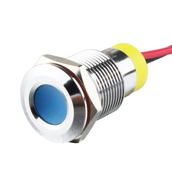 IP66 su Geçirmez Tek Renkli yanıp sönen LED Metal uyarı gösterge ışığı 12mm Pilot Sinyal Lambası 3V 6V 12V 24V 36V DC Tel ile