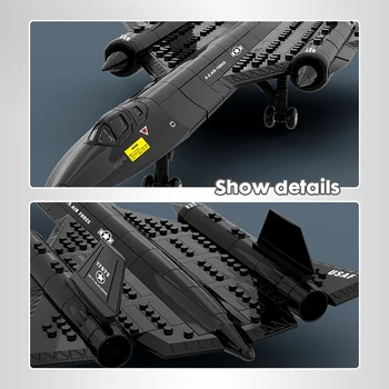 Sr 71 Askeri WW2 SR 71 Blackbird Keşif Uçağı Modeli Yapı Taşları Silah Tuğla Çocuk İnşaat blok oyuncaklar