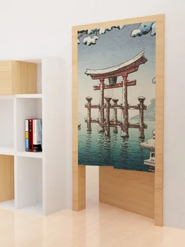 Yeni Ukiyo-e Dalga kapı perdesi Japon Suşi Izakaya Bölme Kapı Perdesi Rüzgar Geçirmez Bölünmüş Sanat Noren Duvar Asılı Goblen 0