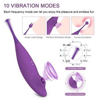 Yeni 10 Hızları Sihirli Değnek Emme Vibratör Meme Klitoris Stimülatörü Masaj Vibratörler Kadın Mastürbasyon Erotik Seks Oyuncakları Kadınlar için