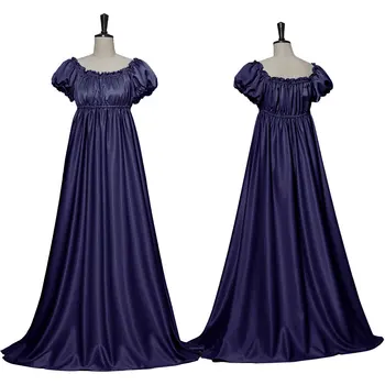 Bridgerton Longuette Elbise Ortaçağ Retro Victoria Fantezi Balo Jane Austen İmparatorluğu Kıyafetler Kadın Regency Kostüm Cosplay