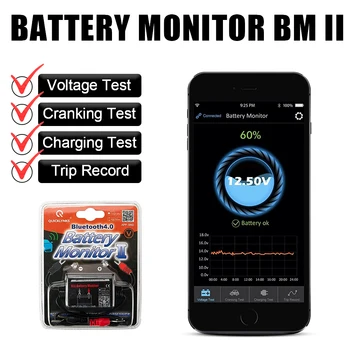 Alarm Gerilim Şarj Marş Testi Dijital Analiz Cihazı Bluetooth 4.0 12V Araba Pil Monitörü Android IOS Telefon İçin BM2
