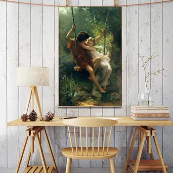 Fransa Ressam Pierre Auguste Cot var Bahar Tuval Duvar Sanatı Tuval Ünlü resmi Oturma Odası Dekorasyonu için Poster Baskı
