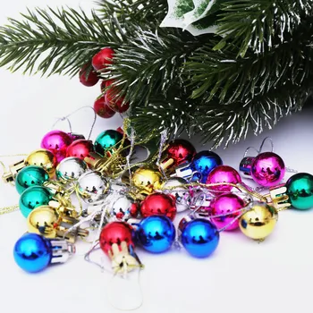 24 adet Mini 2cm Yılbaşı Topu Yılbaşı Ağacı Süsleme Ev Noel Asılı Kolye Yeni Yıl 2023 Dekorasyon Hediye Navidad 2022