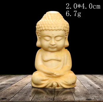 Mini Keşiş Budist Servet Domuz Şimşir Oyma Buda Guanyin Maitreya Shakya Muni Louts Kolye El Sanatları Şekil Heykelcik Dekor 3