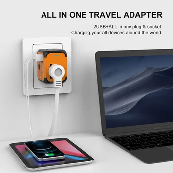 Seyahat Adaptörü Uluslararası Evrensel Güç Adaptörü All-in-one 2 USB Dünya Çapında duvar şarj cihazı ABD İNGİLTERE AB AU Seyahat 4