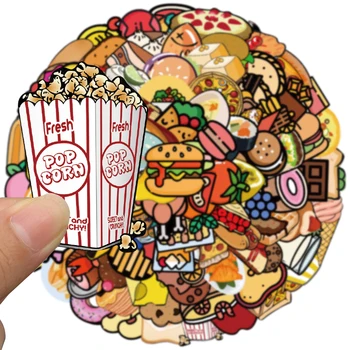 10/50/100 adet Karikatür Sevimli Gıda Tatlı Pizza Kek Burger Çıkartmalar DIY Bavul Dizüstü Dizüstü Graffiti Sticker Çıkartmaları Çocuk Oyuncakları