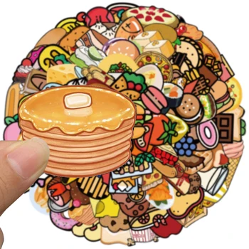 10/50/100 adet Karikatür Sevimli Gıda Tatlı Pizza Kek Burger Çıkartmalar DIY Bavul Dizüstü Dizüstü Graffiti Sticker Çıkartmaları Çocuk Oyuncakları 2