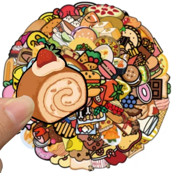 10/50/100 adet Karikatür Sevimli Gıda Tatlı Pizza Kek Burger Çıkartmalar DIY Bavul Dizüstü Dizüstü Graffiti Sticker Çıkartmaları Çocuk Oyuncakları 4