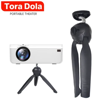 TORA DOLA 360 Açı Mini Projektör 6mm Montaj Vida Braketi Tutucu LED Projektör TD90 T6 Masa Tripod Tutucu Standı