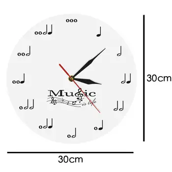 Modern Müzik Notaları duvar saati Müzik hayattır Duvar Saatleri Akrilik Saat Müzik Tema Tasarım Duvar Dekor Oturma Odası İçin En İyi Hediye 4