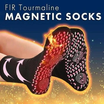 Turmalin kendinden ısıtmalı manyetik çorap kendinden ısıtmalı çorap Turmalin manyetik terapi rahat kış sıcak masaj çorapları
