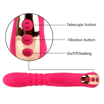 IKOKY ısıtma otomatik teleskopik değnek AV çubuk vibratör vajinal G noktası masaj sokmak Dildo vibratör seks oyuncakları kadınlar için 3