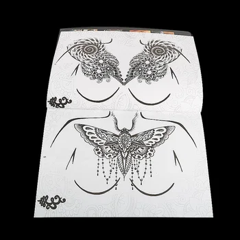 Dövme Kitap Albümü Desen Kına Çiçek Kelebek Stencil Dövmeler Şablon Avrupa Amerika El Göğüs Ayak Bileği Vücut Sanatı El Yazması 1