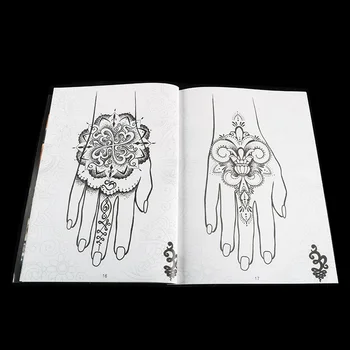 Dövme Kitap Albümü Desen Kına Çiçek Kelebek Stencil Dövmeler Şablon Avrupa Amerika El Göğüs Ayak Bileği Vücut Sanatı El Yazması 5