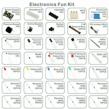 1 takım 830 Breadboard Kablo Direnç Elektronik Bileşen Başlangıç Kiti Arduino için LED Potansiyometre Arduino için