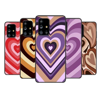Aşk Kahverengi Kalp Estetik Samsung Galaxy A72 A71 A52 A51 A91 A81 A32 A22 A21 A01 A02 4G 5G Yumuşak Siyah Telefon Kılıfı Kapak 5