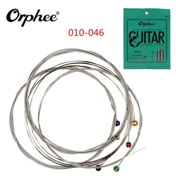 6 adet / takım Orphee elektro gitar teli 010-046 nikel kaplama alaşımlı çelik dizeleri büyük parlak ton ve Normal ışık gitar parçaları 4