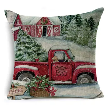 WZH Noel yastık kılıfı Noel Baba kanepe kaplamalı yastık ev dekorasyon keten yastık örtüsü noel hediyesi 2021 yeni