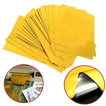 50 Yaprak A4 Altın Sıcak Damgalama Transferi Folyo Kağıt Laminasyon Laminasyon Lazer Yazıcı Kartvizit DIY Zanaat Malzemeleri 29x21cm