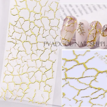 Tırnak Çıkartmalar Altın Bronzlaşmaya Çiçek Papatya İçi Boş Net Çizgi Çivi Sanat 3D çıkartma Dantel Folyo Yapıştırıcı Manikür Dekorasyon Aracı 0
