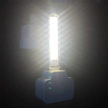 2 ADET Led gece ışıkları USB taşınabilir şerit ışık Mini kitap lamba odası acil aydınlatma için uygun güç bankası bilgisayar USB fişi