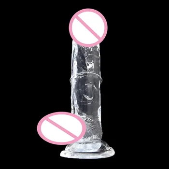 Gerçekçi Kristal Jöle Yapay Penis Anal Masturbators Kadın Dildos Kadınlar için Sextoys Yetişkinler için Yapay Penis Vantuz Dick Erotik SexShop 5