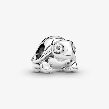Yeni Orijinal 925 Ayar Gümüş Boncuk Hayvan Pırıltı Kaplumbağa Balık Yunus Denizyıldızı Charm Fit Pandora Bilezik DIY Kadınlar Takı 1