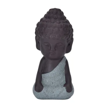 1 ADET Küçük Buda heykeli keşiş heykelcik tathagata Hindistan Yoga Mandala çay pet mor seramik el sanatları dekoratif seramik süsler