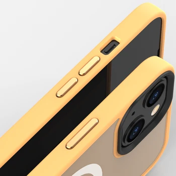 Yumuşak Duygu Manyetik Kılıf iPhone 11 12 13 14 Pro Max Artı Magsafe iPhone Kapak İçin Yumuşak Silikon Çerçeve Buzlu PC Arka Panel 0