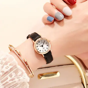 2022 Yeni İzle Kadınlar Basit Klasik Vintage Kadınlar Küçük kadranlı saat Deri Kayış Kuvars Saat Kadın Saatler Hediye Reloj Mujer