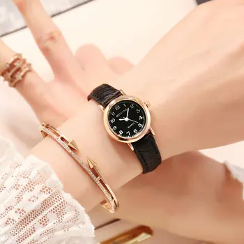 2022 Yeni İzle Kadınlar Basit Klasik Vintage Kadınlar Küçük kadranlı saat Deri Kayış Kuvars Saat Kadın Saatler Hediye Reloj Mujer 3