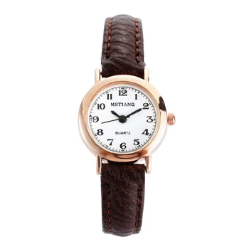 2022 Yeni İzle Kadınlar Basit Klasik Vintage Kadınlar Küçük kadranlı saat Deri Kayış Kuvars Saat Kadın Saatler Hediye Reloj Mujer 5