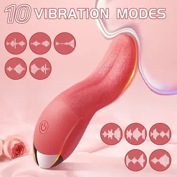10 Modu ısıtma dil yalama vibratör Mini Seks Oyuncakları kadınlar için klitoris stimülatörü g-spot meme kadın Masturbator Çiftler ürün 5