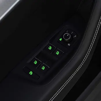 Yeni Araba Pencere Düğmesi Aydınlık Sticker Kaldırıcı Anahtarı Gece Floresan Çıkartmaları Araba İç Çıkartmalar Oto Aksesuarları
